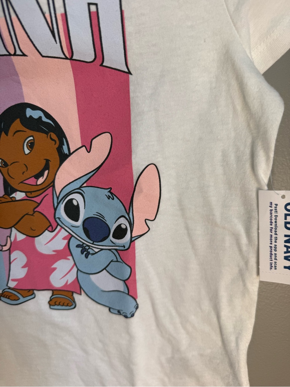 White Lilo & Stitch Graphic Kids T-Shirt size 8 new with tags .